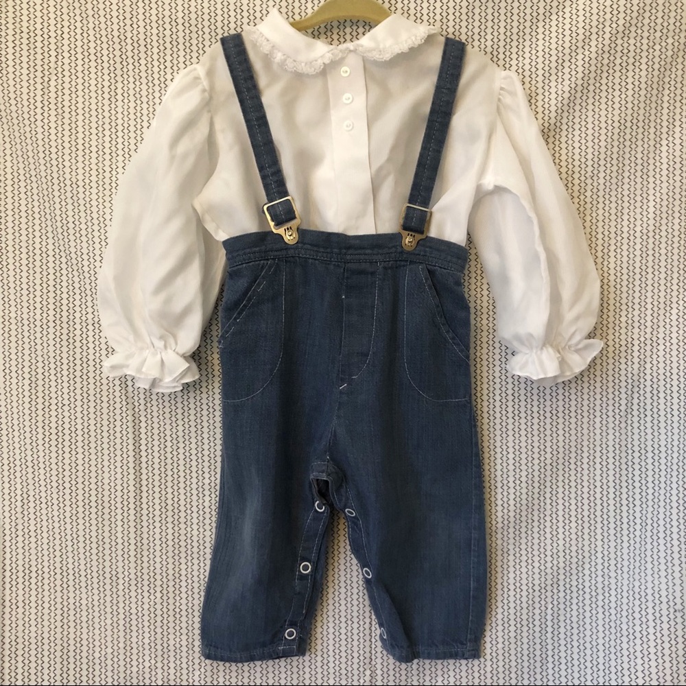 Vintage Girls Overalls and Top